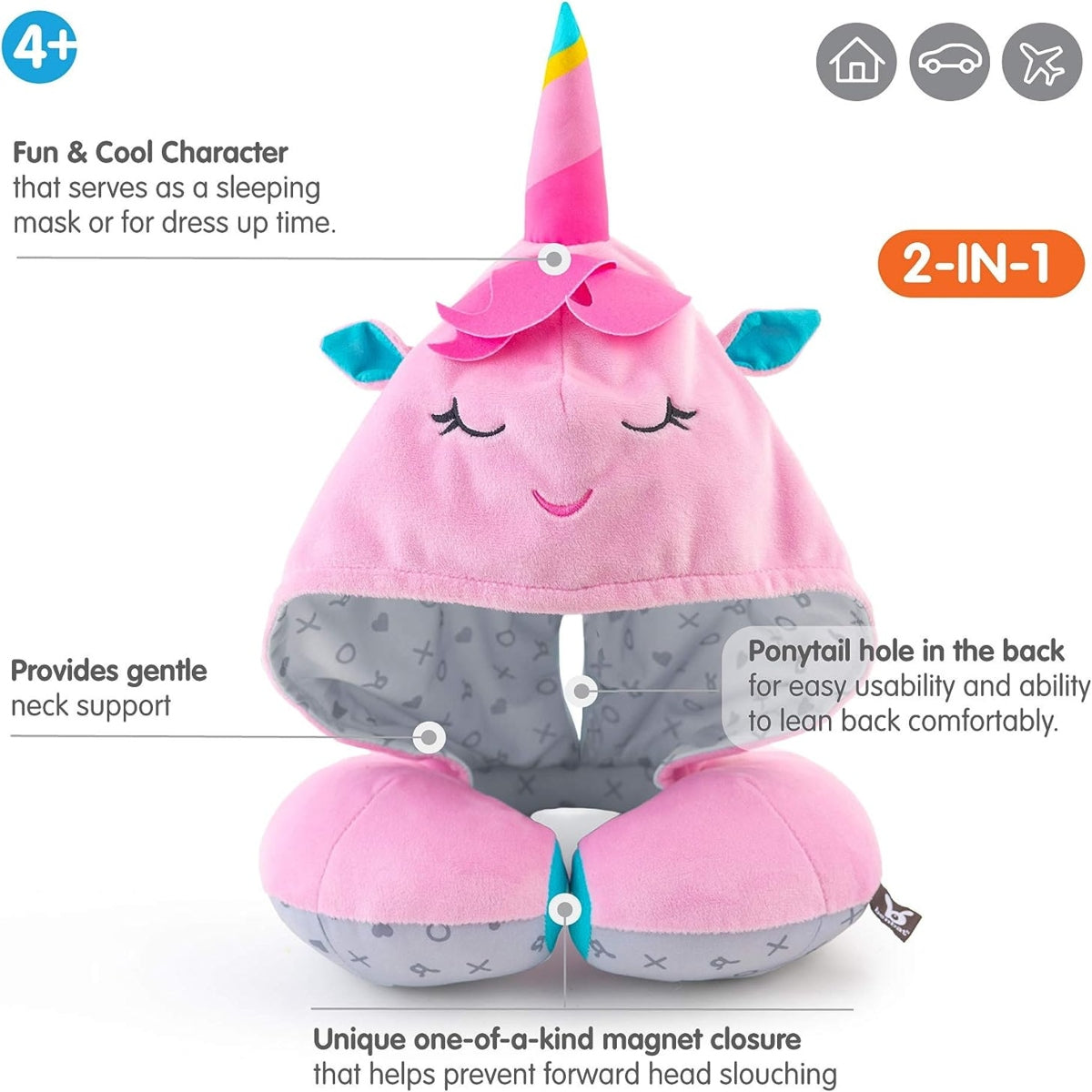 Unicorn Hoodie Soft Headrest