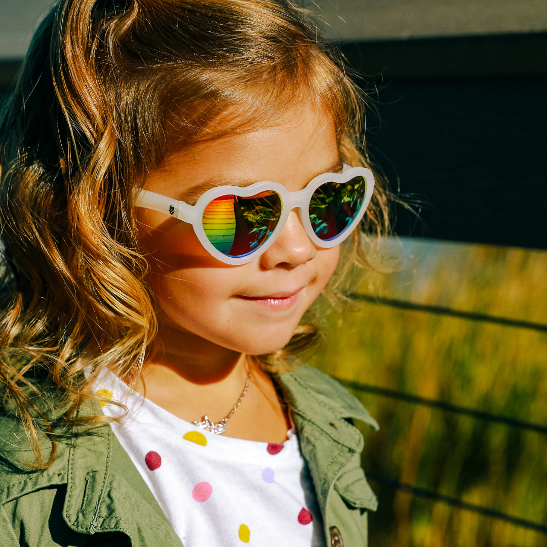 Non-Polarized Mirrored Heart Sunglasses | The Rainbow