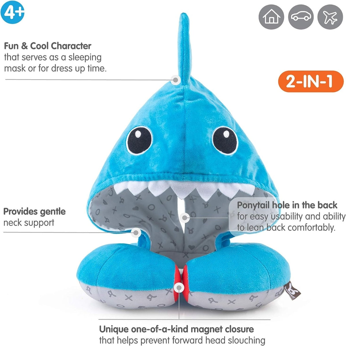 Shark Hoodie Soft Headrest