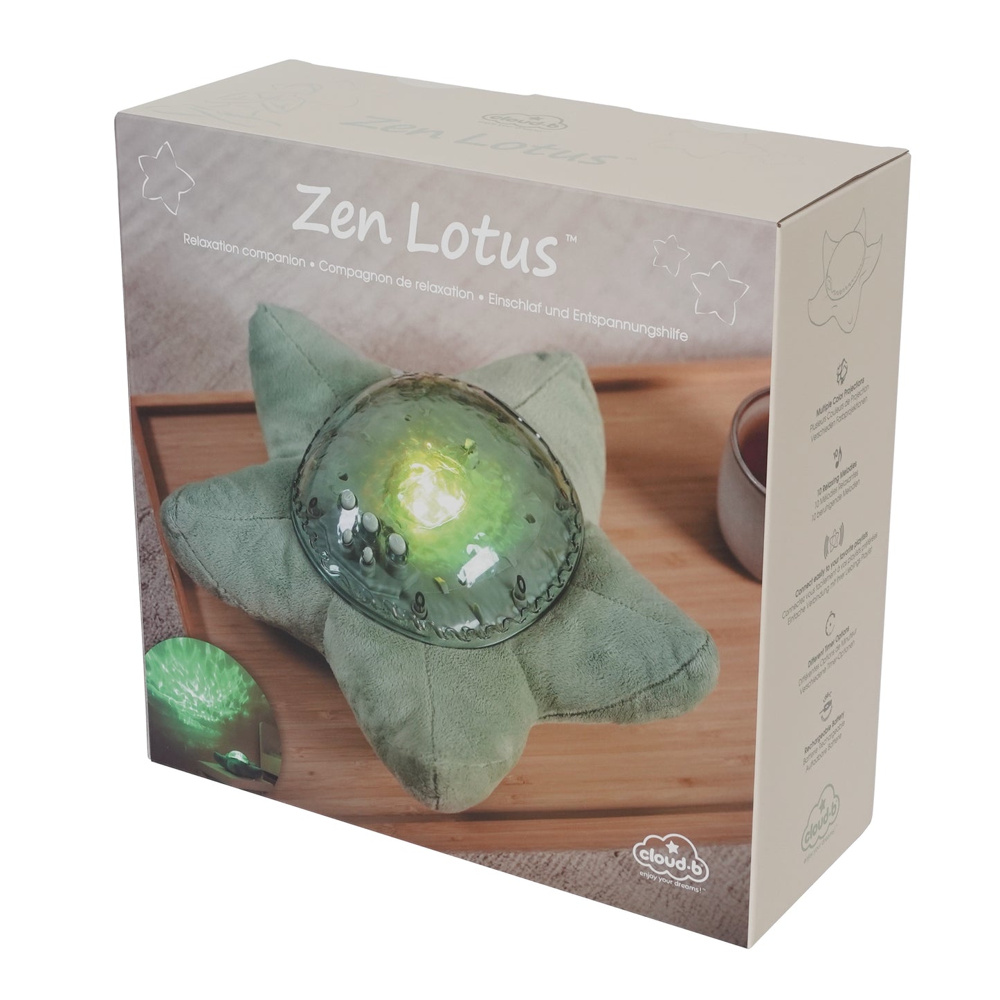 Veilleuse apaisante Tranquil Zen Lotus™ | Lumière et sons relaxants | Aide sensorielle au sommeil