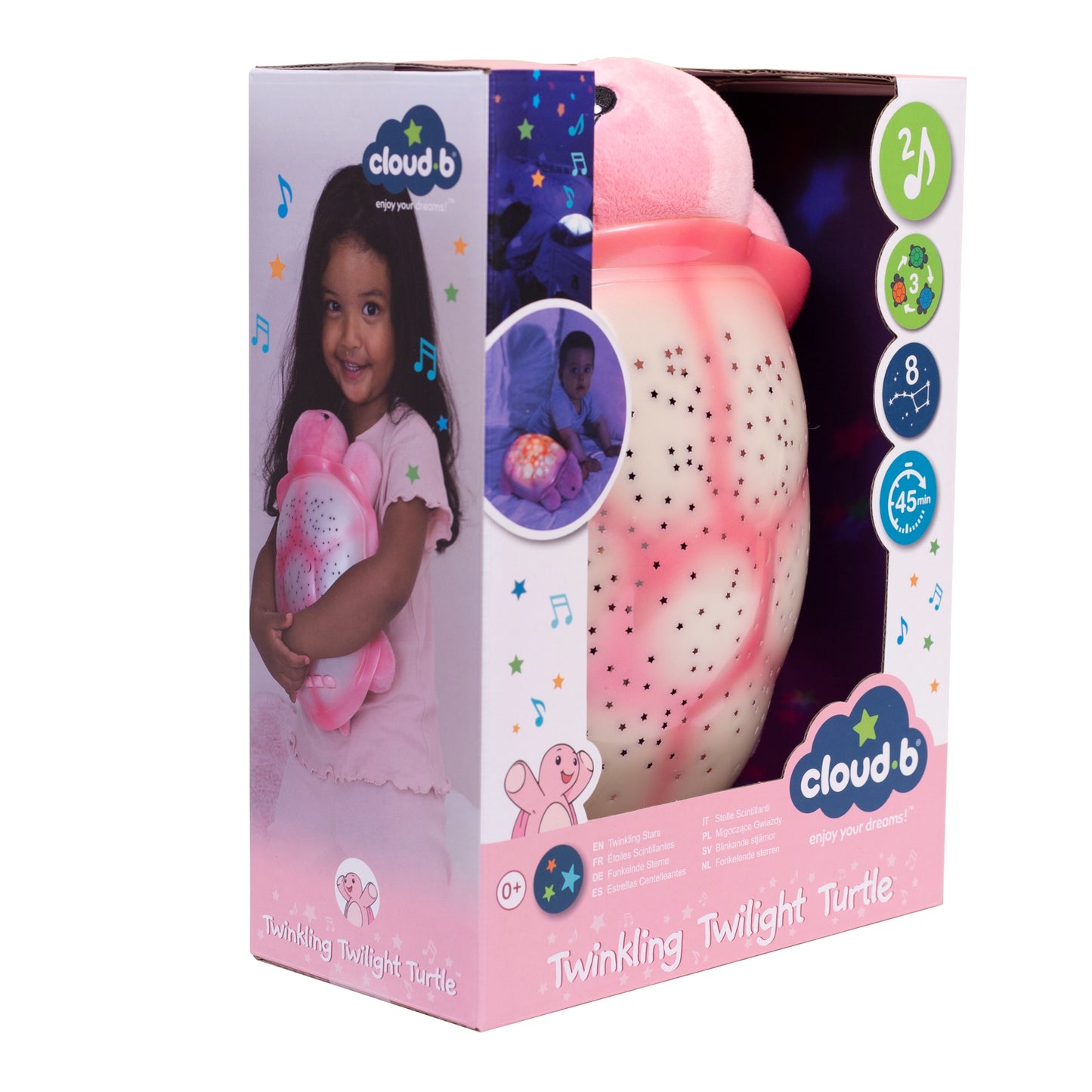 Twinkling Twilight Turtle | Pink Star Projector Nightlight