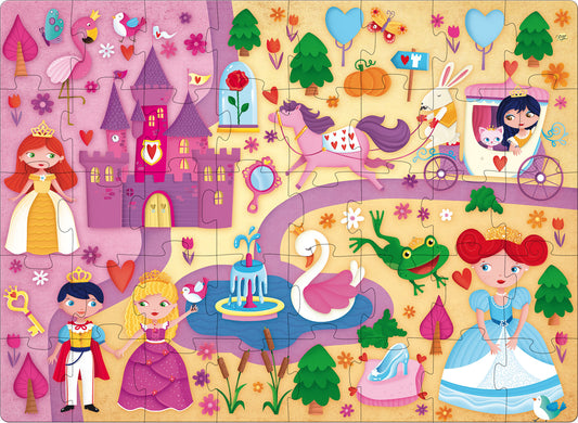 The Princesses Puzzle & Book Activity Set for Kids with Shaped Figures | English Edition