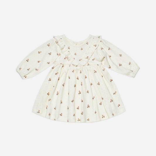 Long Sleeve Ruffle V Dress || Rose Fleur