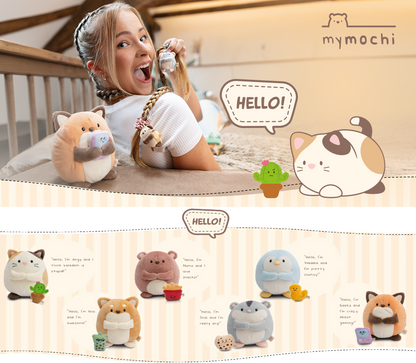 Nici MyMochi 8cm Angry Kitten Plush – Cactus & Rabbit Costume