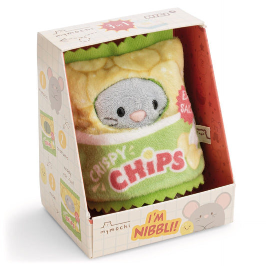 MyMochi 8cm Nibbli Mouse Soft Toy with Chips Bag Costume