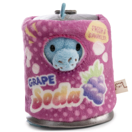 MyMochi 8cm Wilbur Manatee Soft Toy Set with Grapes & Soda Can Costume