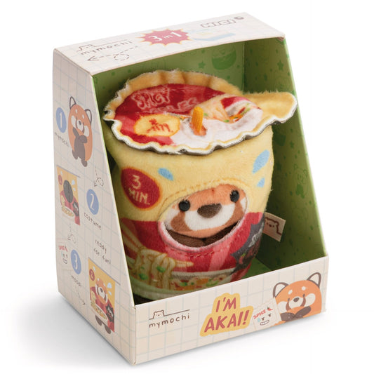 MyMochi 8cm Akai Red Panda Soft Toy Set with Spice Accessory & Instant Noodle Costume
