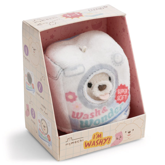 MyMochi 8cm Washy Dog Soft Toy Set with Sock Accessory & Washing Powder Box Costume