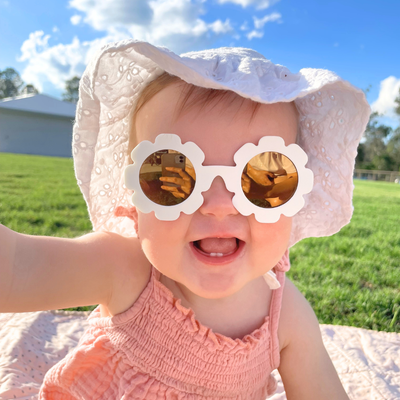 Polarized Flower Sunglasses | "White Daisy"