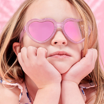 Non-Polarized Mirrored Heart Sunglasses | Sparkle Squad