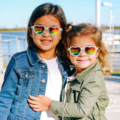 Non-Polarized Mirrored Heart Sunglasses | The Rainbow