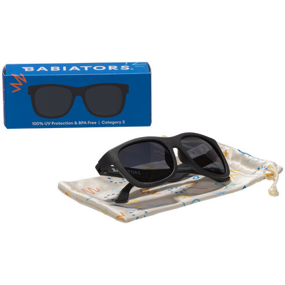 Polarized Navigator Sunglasses | Jet Black Smoke Lenses