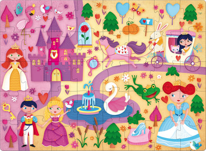 The Princesses Puzzle & Book Activity Set for Kids with Shaped Figures | English Edition