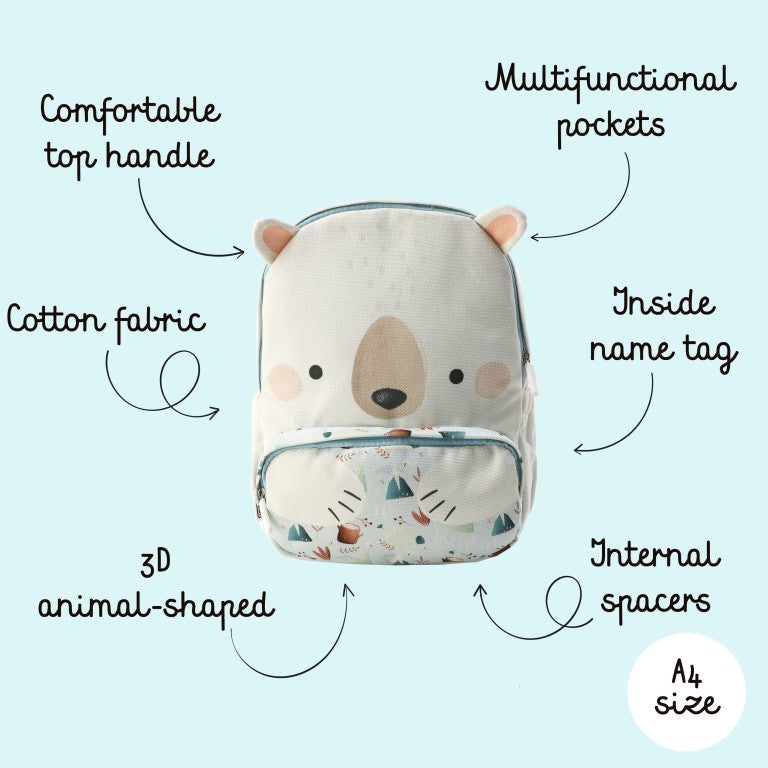 Kids’ Cotton Backpack – A4 Size Preschool & Kindergarten