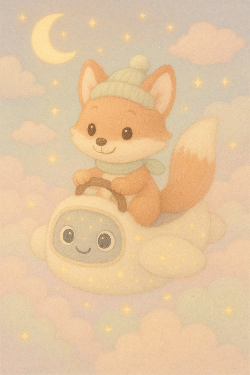 a-fox-piloting-a-flying-vehicle-with-hope-travel-mirror-in-front