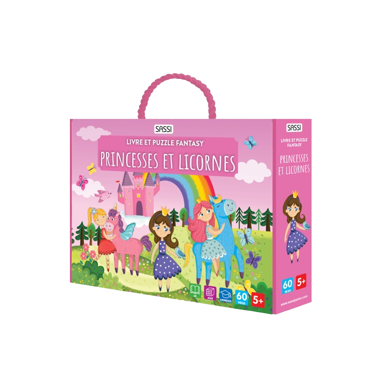Princesses et licornes | Children’s Puzzle & Storybook Set | French Edition