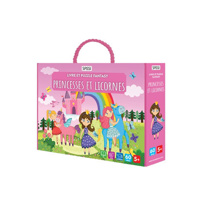Princesses et licornes | Children’s Puzzle & Storybook Set | French Edition