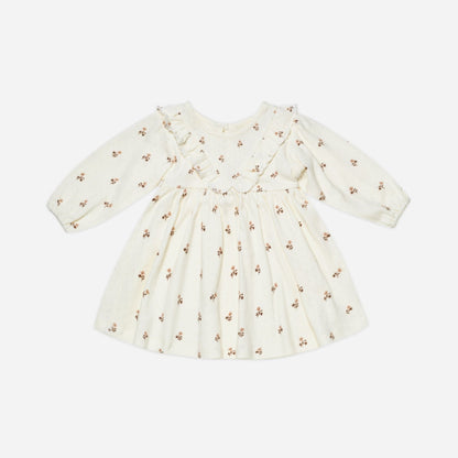 Long Sleeve Ruffle V Dress | Rose Fleur