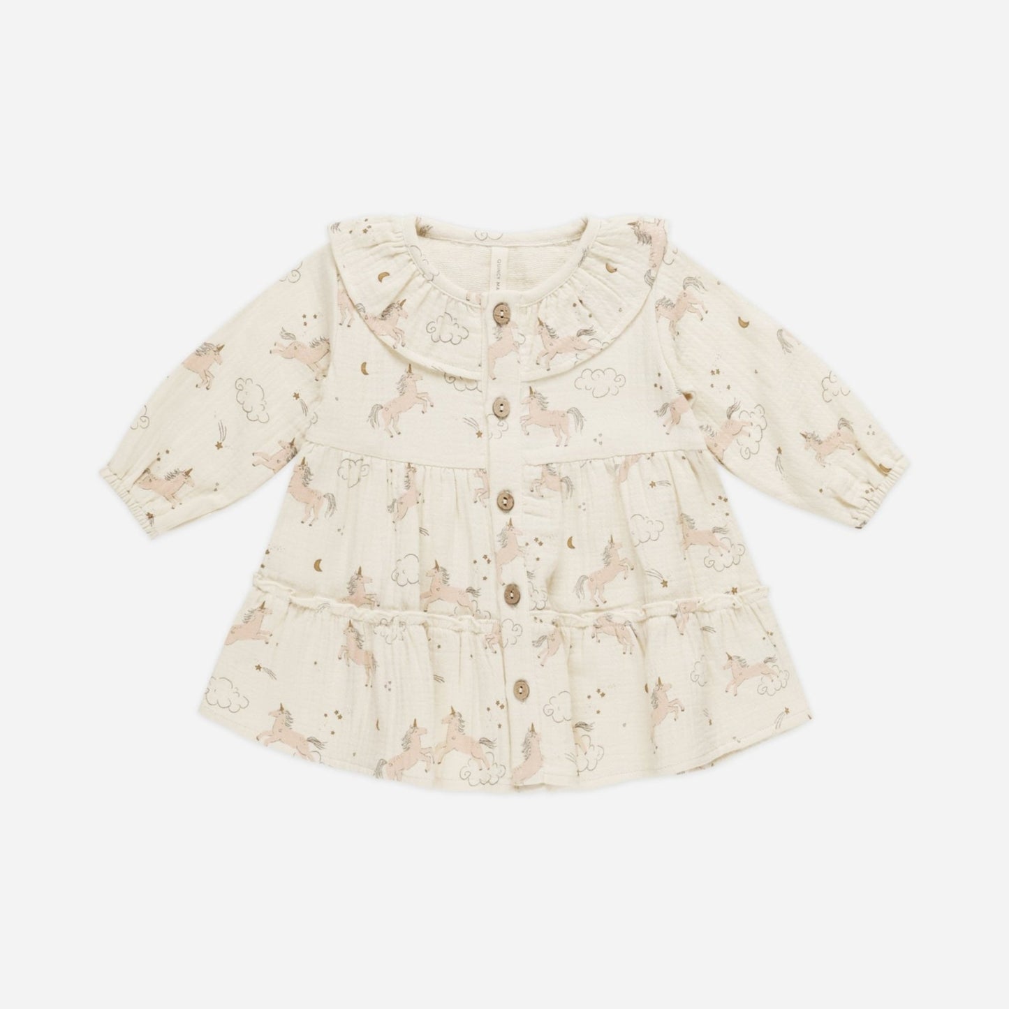 Ruffle Collar Button Dress | Unicorns