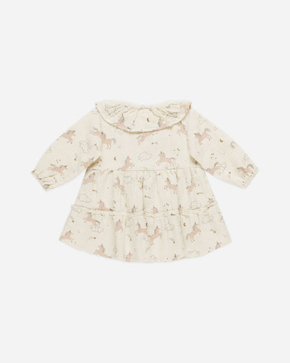 Ruffle Collar Button Dress | Unicorns